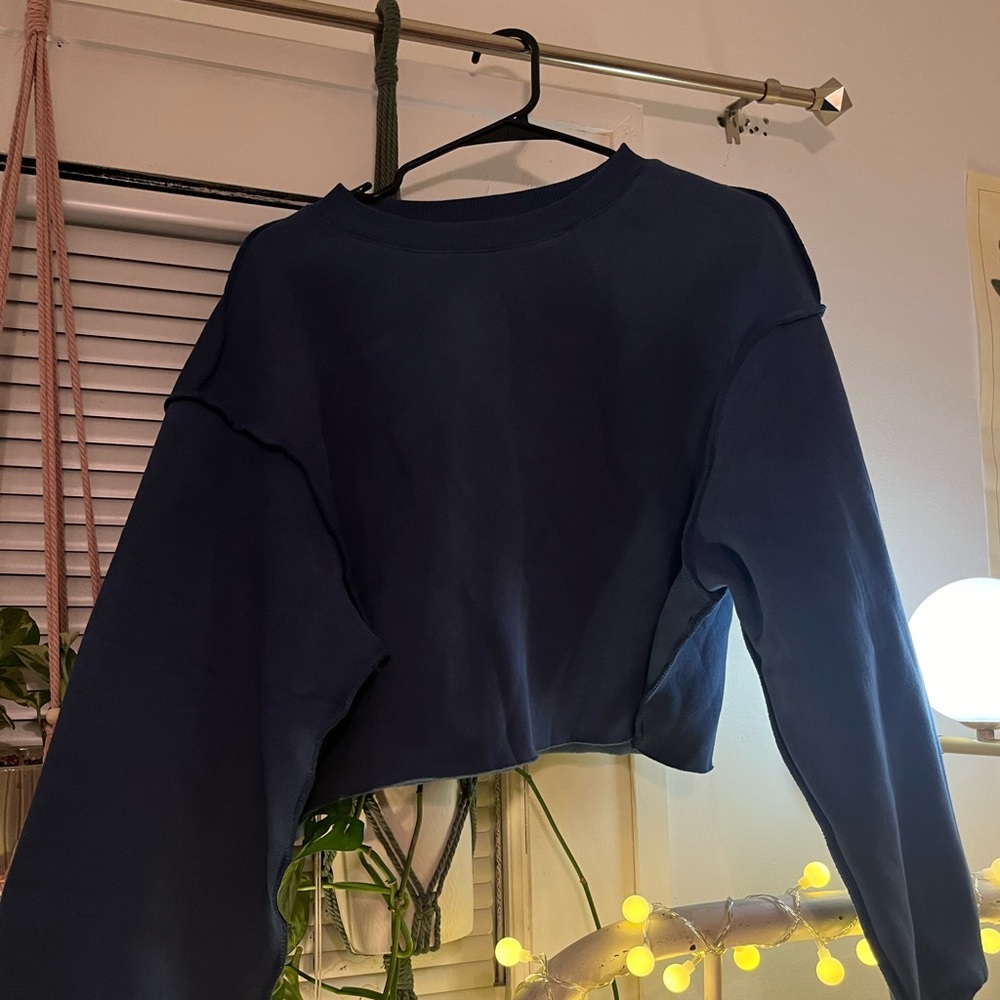 NWT Blue Cropped Sweatshirt